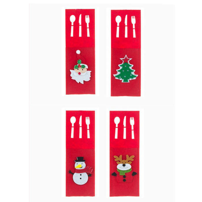 4PCS 44 Styles Christmas Knife and Fork Holder