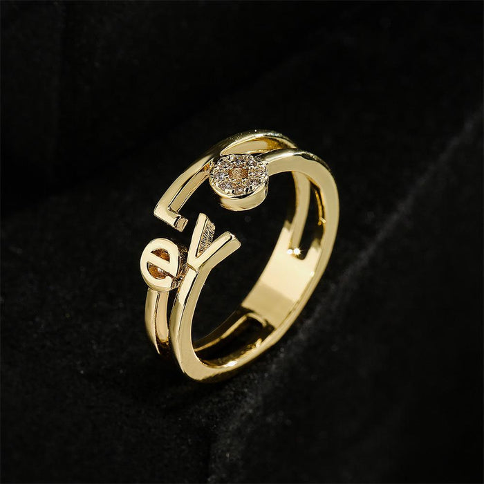 FashionableLove Gold Color Personality Open Ring