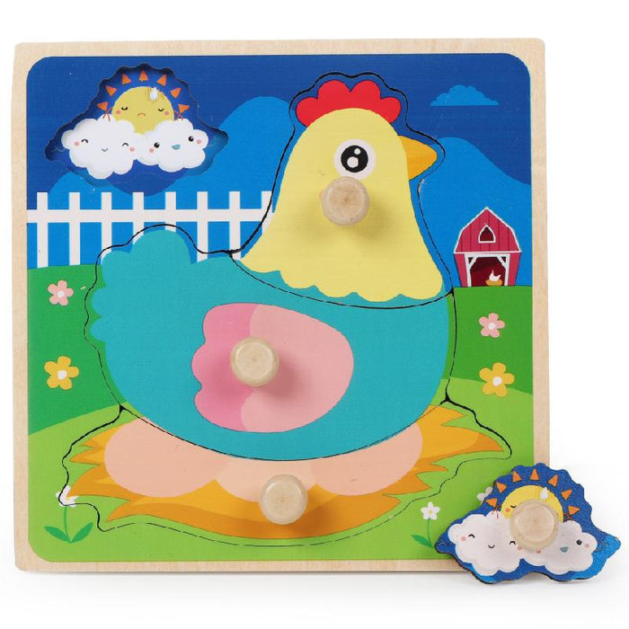 Wooden Children's Wooden Nail Hand Grab Board Jigsaw Puzzle Toy