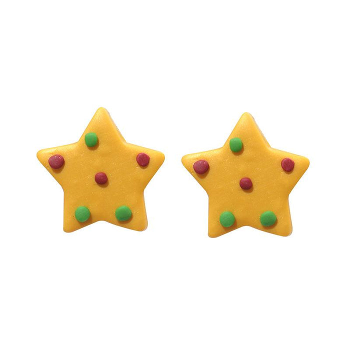 Soft Pottery Colored Stars Simple Temperament Earrings