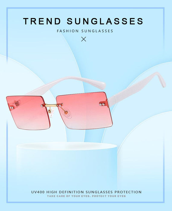 Square frameless color candy Sunglasses