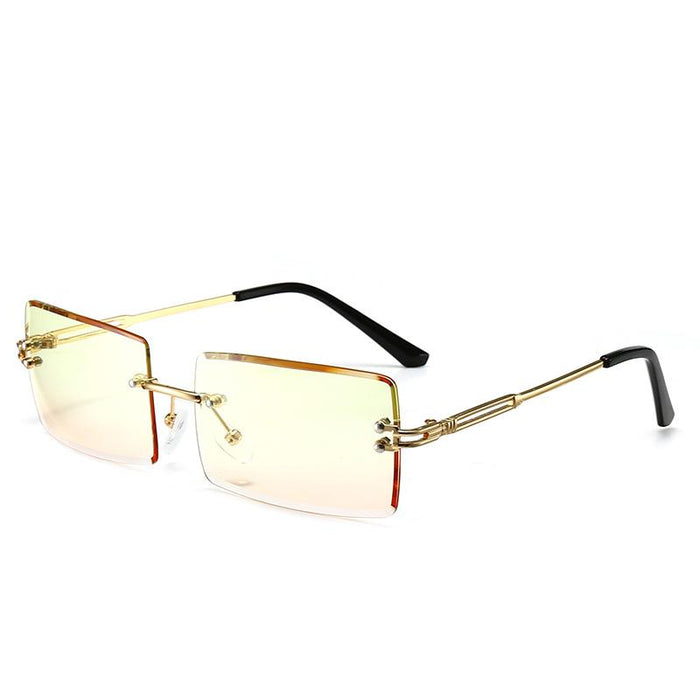 Frameless trimming Sunglasses square Sunglasses