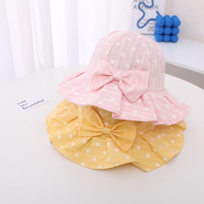 Cute Polka Dot Bow Children's Sun Hat