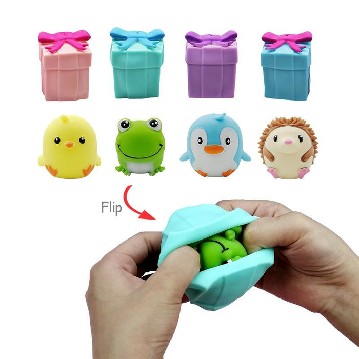 Flip Gift Box Cute Pet Pinch Animal Silicone Toy