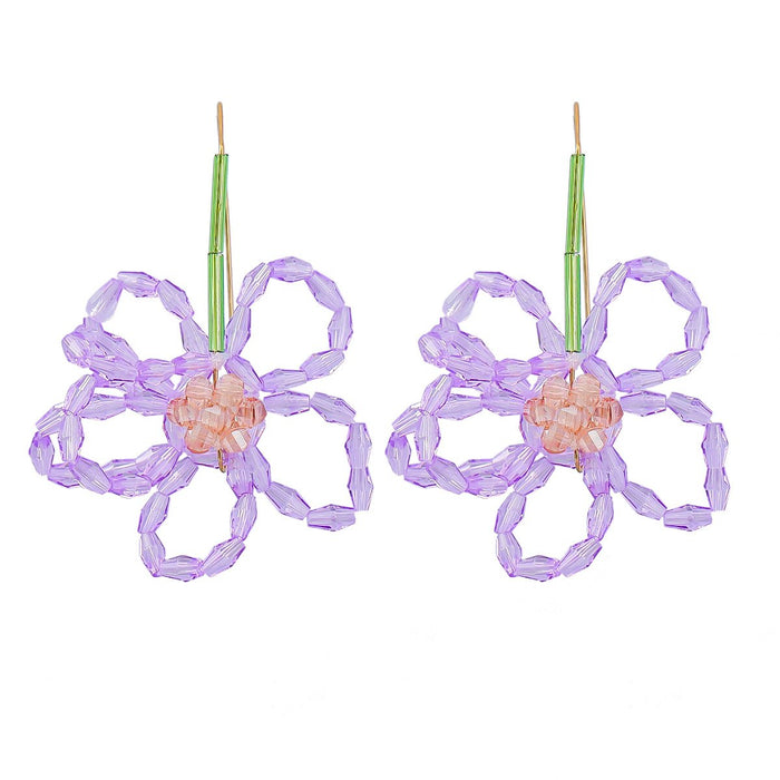 Fashion Multicolour Acrylic Floral Earrings