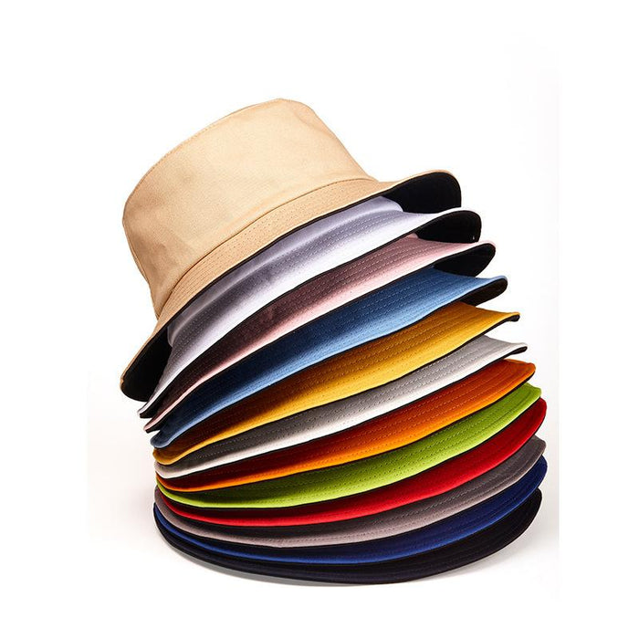 New Solid Color Double-sided Fisherman Hat Sun Hat