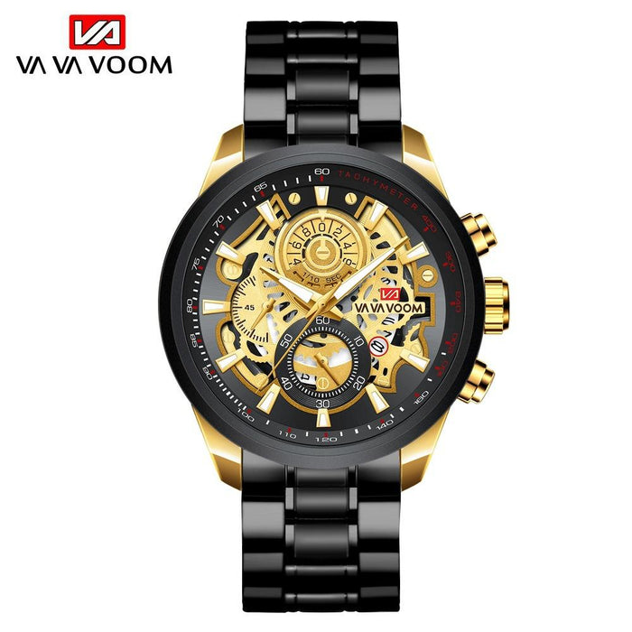 Business Men's Non-Automatic Mechanical Multi-Function Watch Sports Luminous Calendar Watch