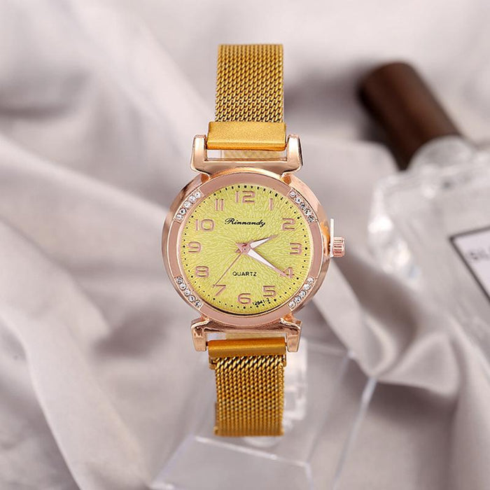 New Stainless Steel Women Wristwatch Quartz Fashion Casual Clock LLZ22229