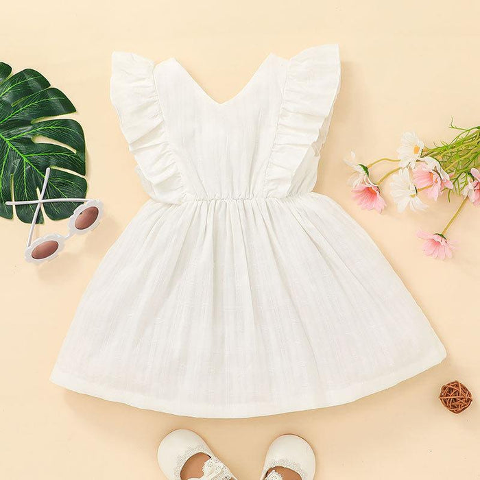 Lovely Baby Girls White Sleeveless Skirt