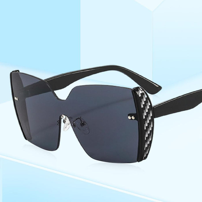 One piece half frame Sequin Sunglasses