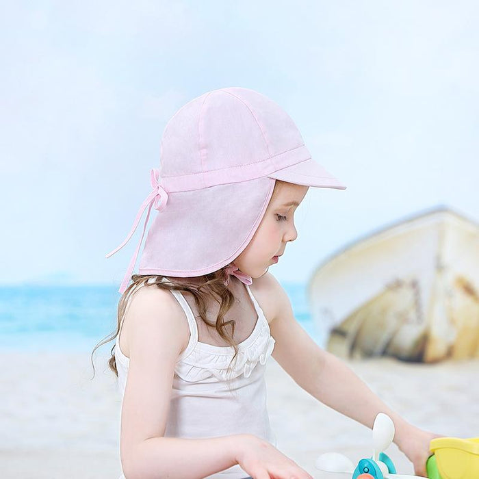 Pink Flounced Outdoor Sunscreen Thin Children's Fisherman Hat