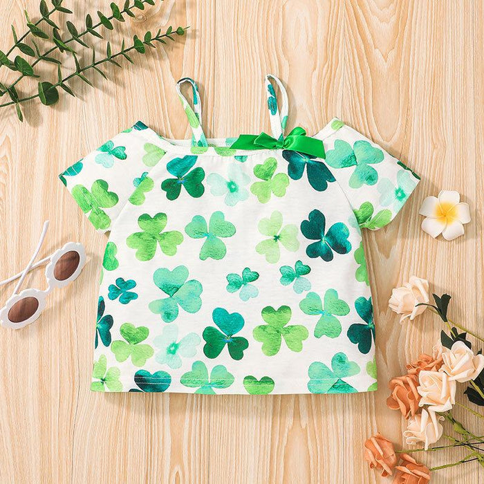 Summer Girls Clover Top & Shorts Suit