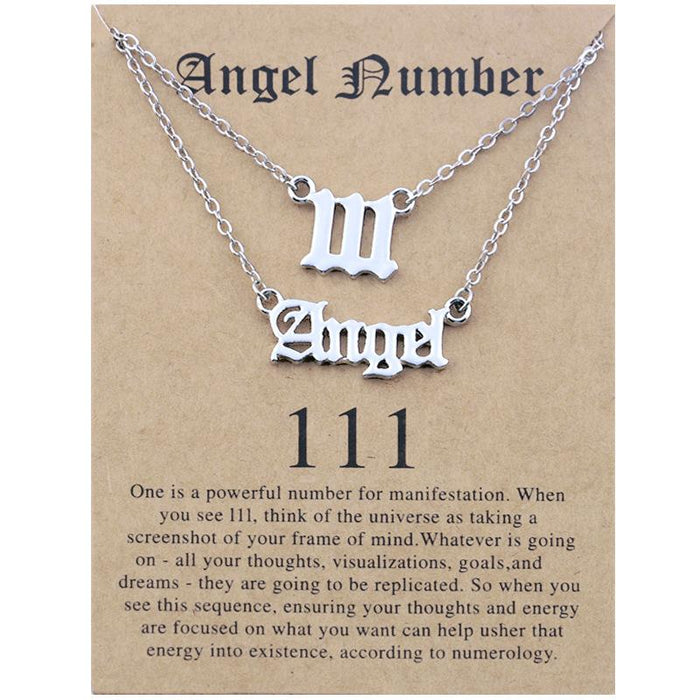 Angel Number Set Card Necklace