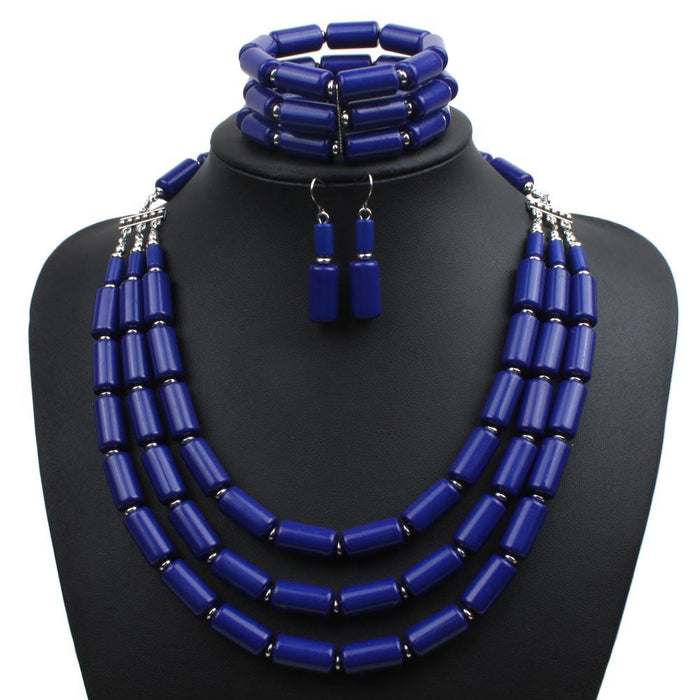 Women's Jewelry BEADED Three Piece Multi-layer Necklace Set