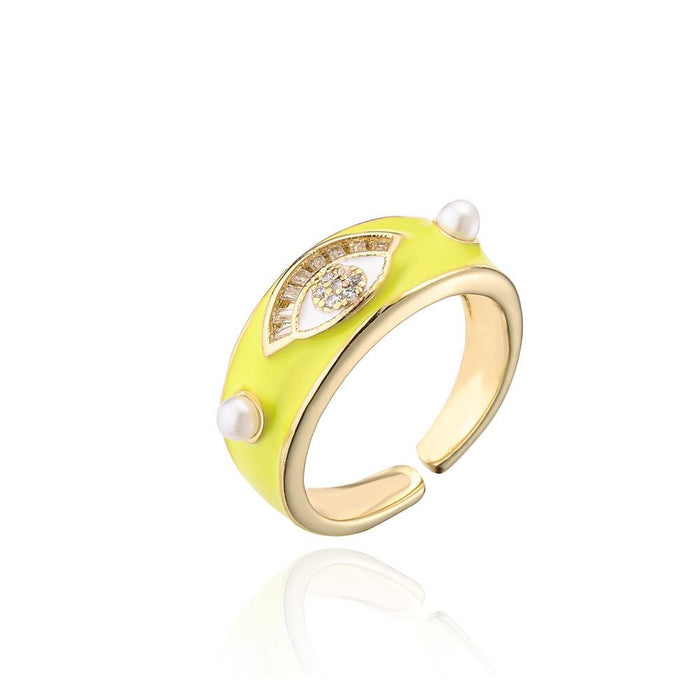 coloured Drip Zircon Statement Open Ring