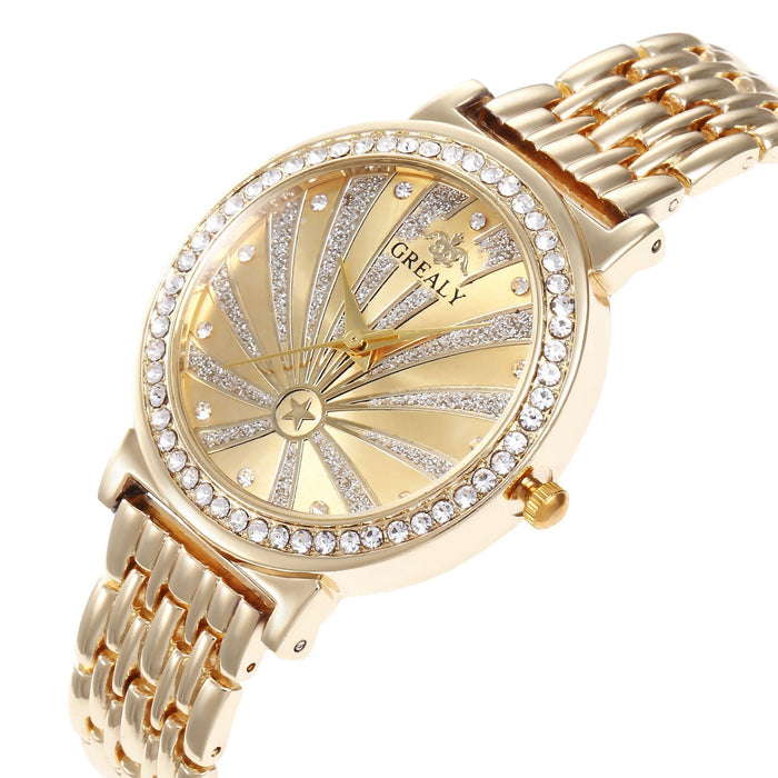 New Fashion Gypsophila Ladies Watch Alloy Steel Band Watch