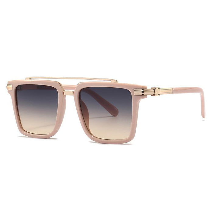 Men's and women's large frame square double beam Sunglasses