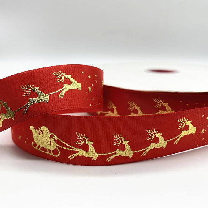 5yards 10mm 15mm 25mm Christmas Ribbon Printed