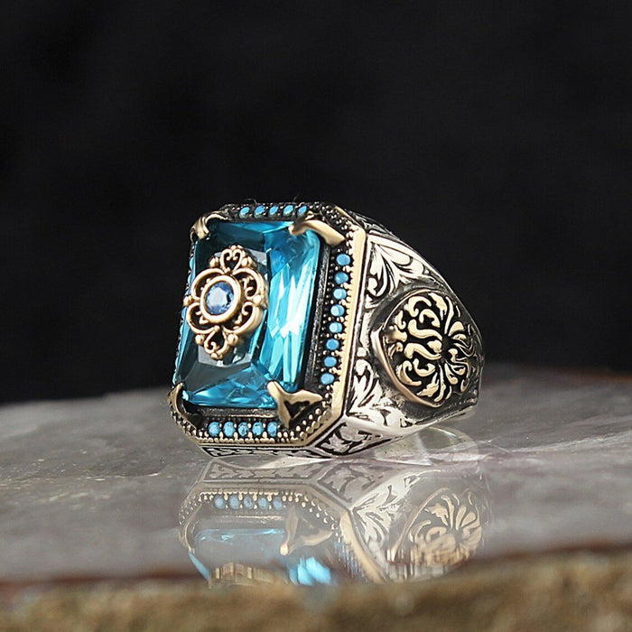 Popular Vintage Style Inlaid Zircon Ring
