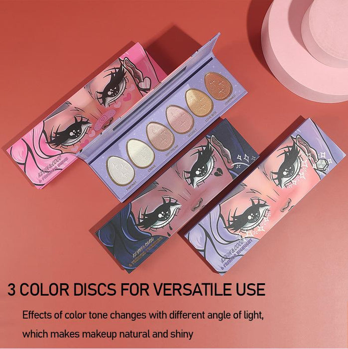 6 colour combination blush high gloss repair plate