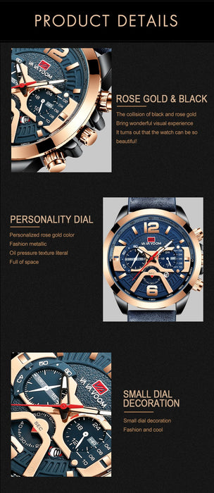 Wrist Watch Quartz Male Classic Design Waterproof Watches Multifunction Wristwatch For Men