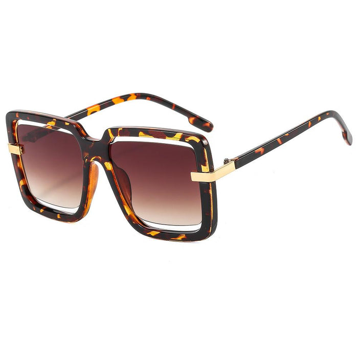 Hollow out large frame sunglasses