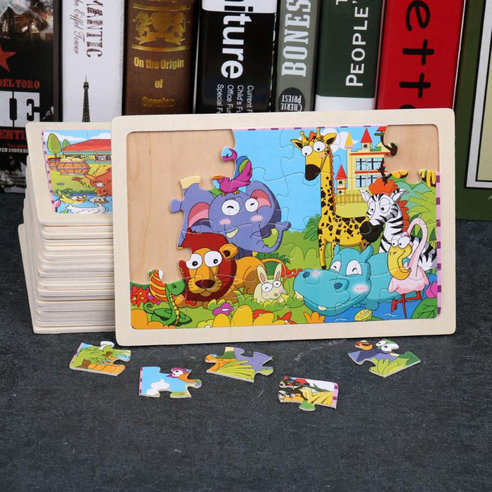 24 Pieces of Wooden Puzzle for Children