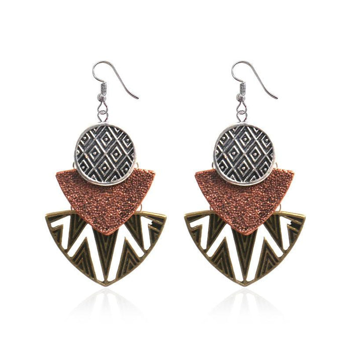 Women's Pop Geometric Metal Fashion Gradient Earrings