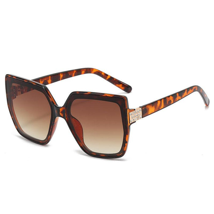 Retro large frame cat's eye square Sunglasses