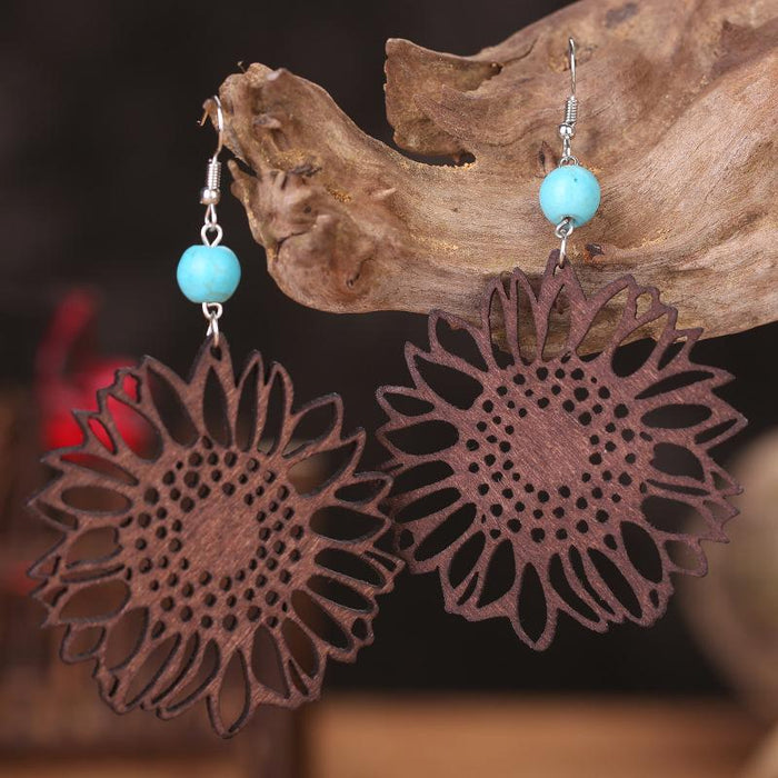 Fashion Creative Personality Exaggerated Wooden Female Earring