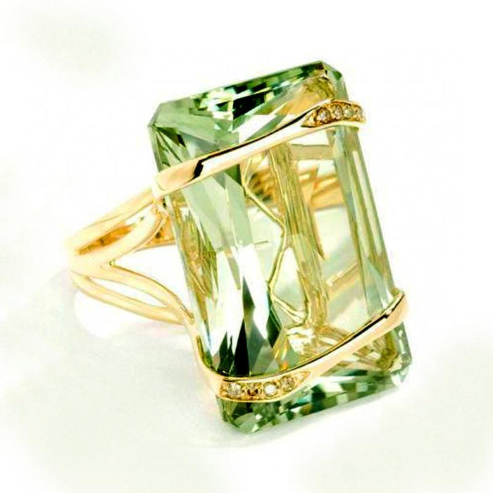 Fashion Personality Exaggerated Green Haoshi Ring