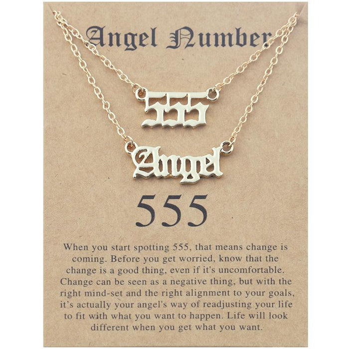 Angel Number Set Card Necklace