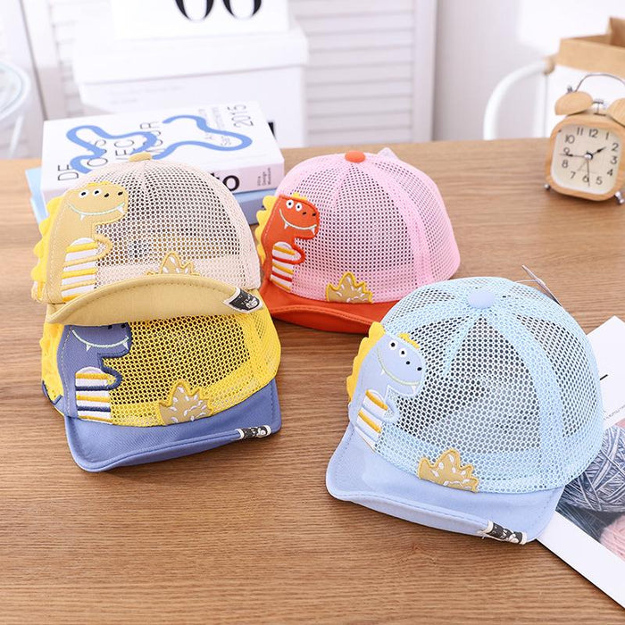 Children's Summer Outdoor Cute Dinosaur Print Mesh Cap