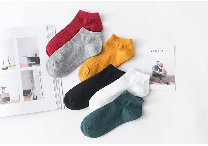 New Solid Color Boat Socks Short Low Cotton Socks