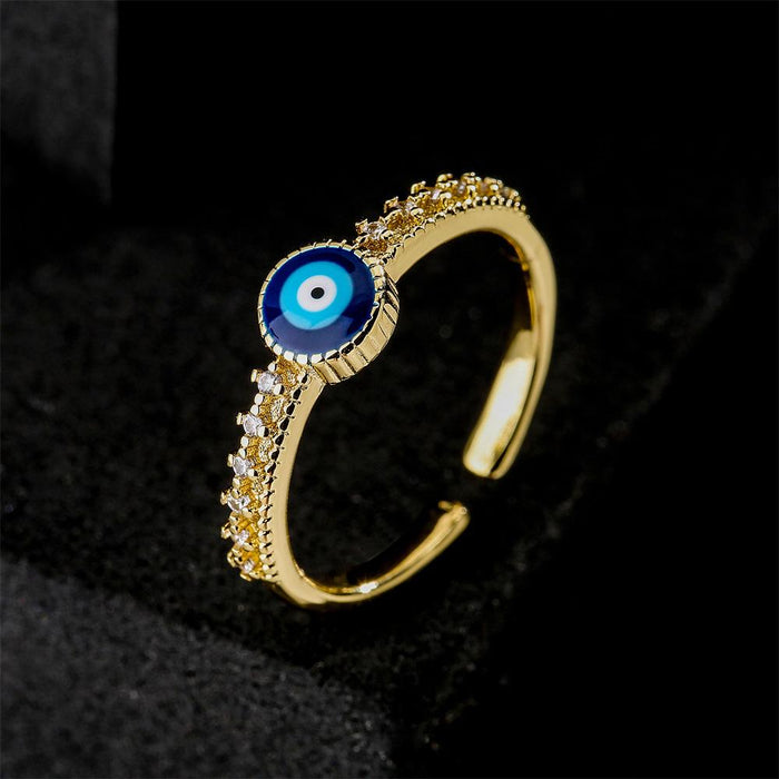 New Simple Oil Dripping Devil's Eye Opening Ring