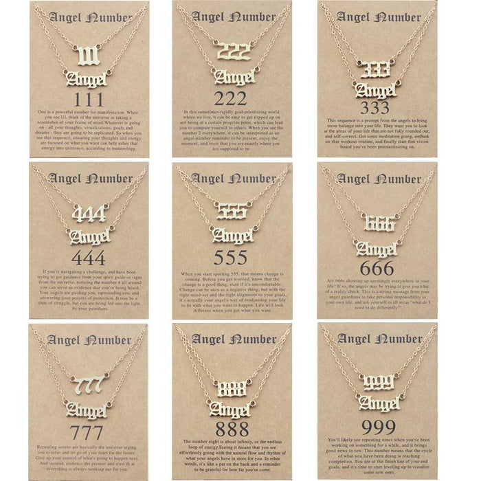 Angel Number Set Card Necklace