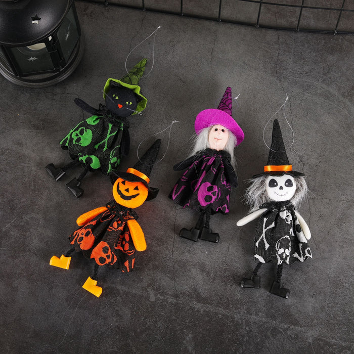 Halloween Decoration Cartoon Pumpkin Witch Pendant Children's Party Supplies