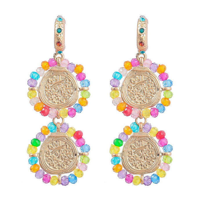 Multi Layer Woven Bohemian Women's Round Earrings