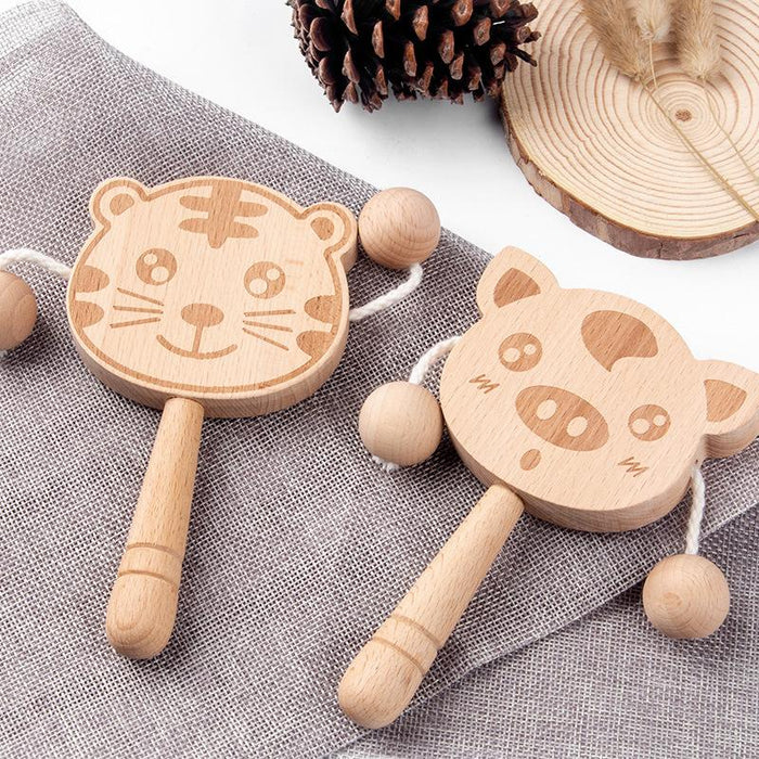 Children's Wooden Cartoon Rattle Rattle Toys