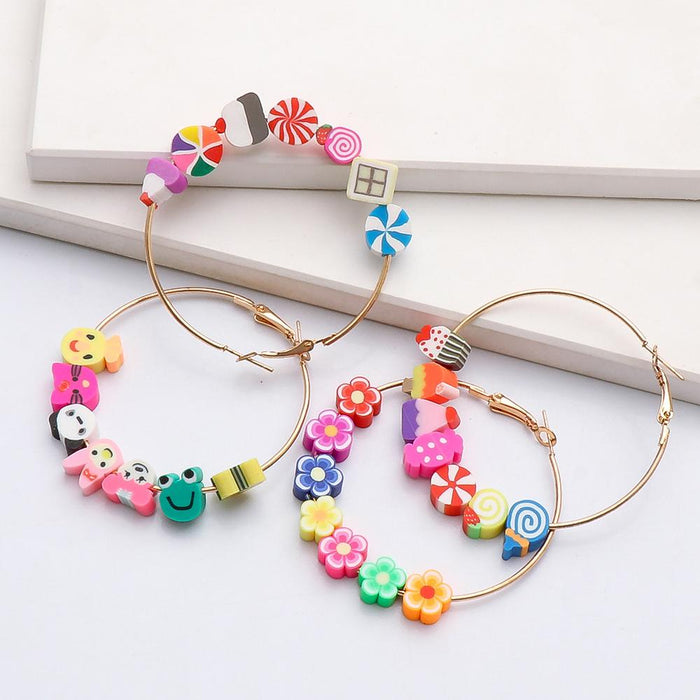 New Creative Mixed Color Cartoon Animal Funny Flower Earrings