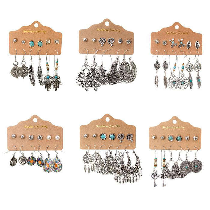 Fashion Creative 6 Piece Set Stud Earrings Women's Jewelry