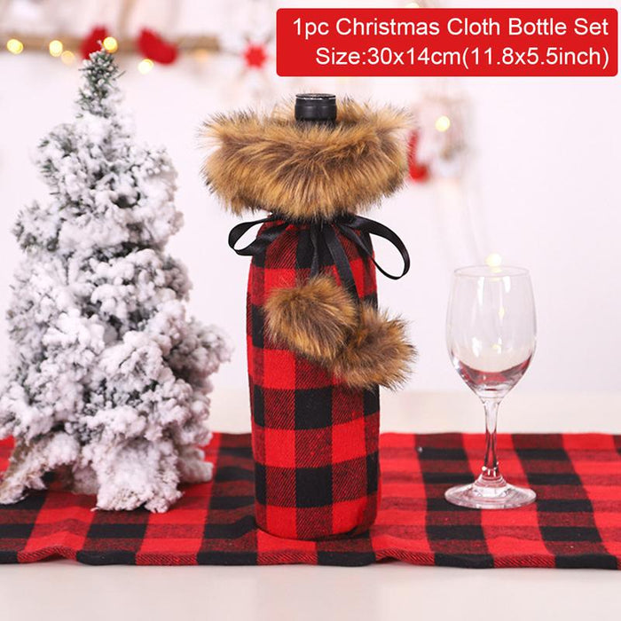 Christmas Decorations For Home Santa Claus Wine Bottle Cover