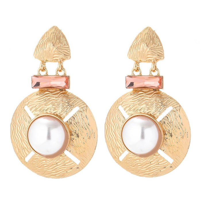 New Baroque Gold Round Female Earrings