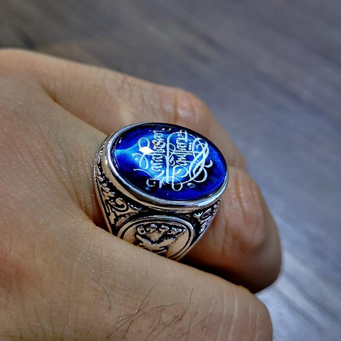 Arabic Eagle Totem Personalized Men's Ring