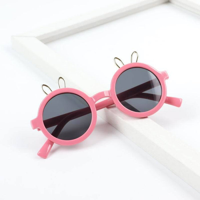 Children's Sunglasses lovely round frame rabbit ear glasses