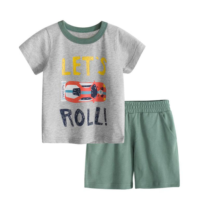 Boys' short sleeved T-shirt pants two piece set