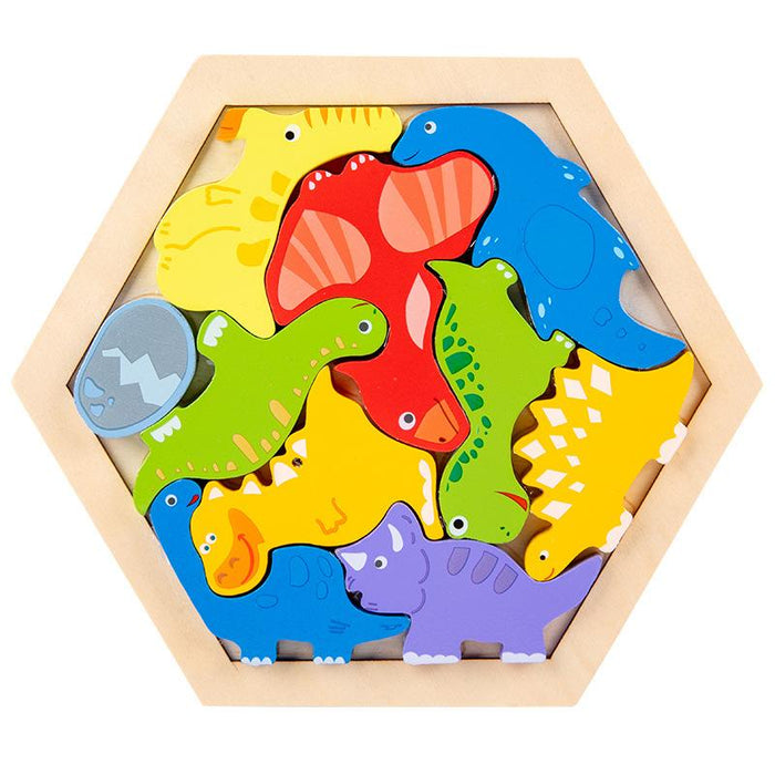 Children's Wooden Three-dimensional Cartoon Puzzle Toy