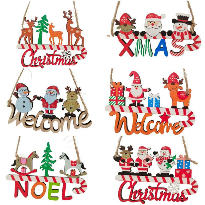 Wooden Creative Christmas Pendant Decorations For Home