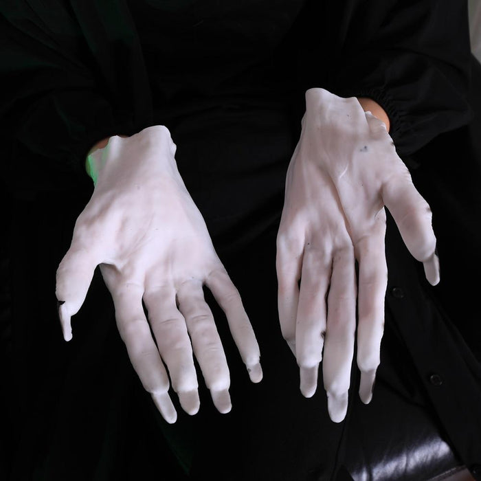 Halloween Costume Party Dress Up Women's Horror White Ghost Gloves