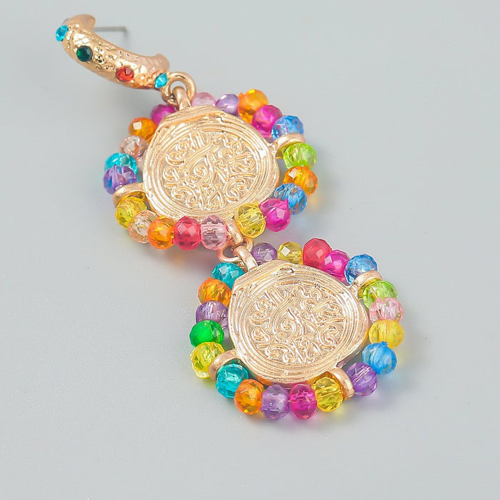 Multi Layer Woven Bohemian Women's Round Earrings